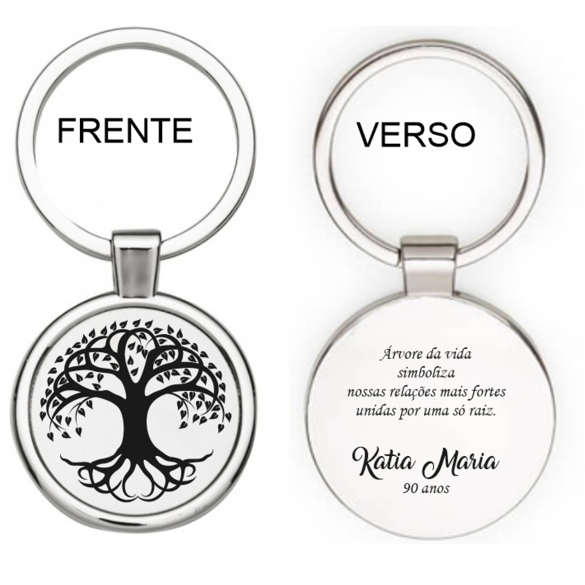 Chaveiro Árvore da Vida Cromado